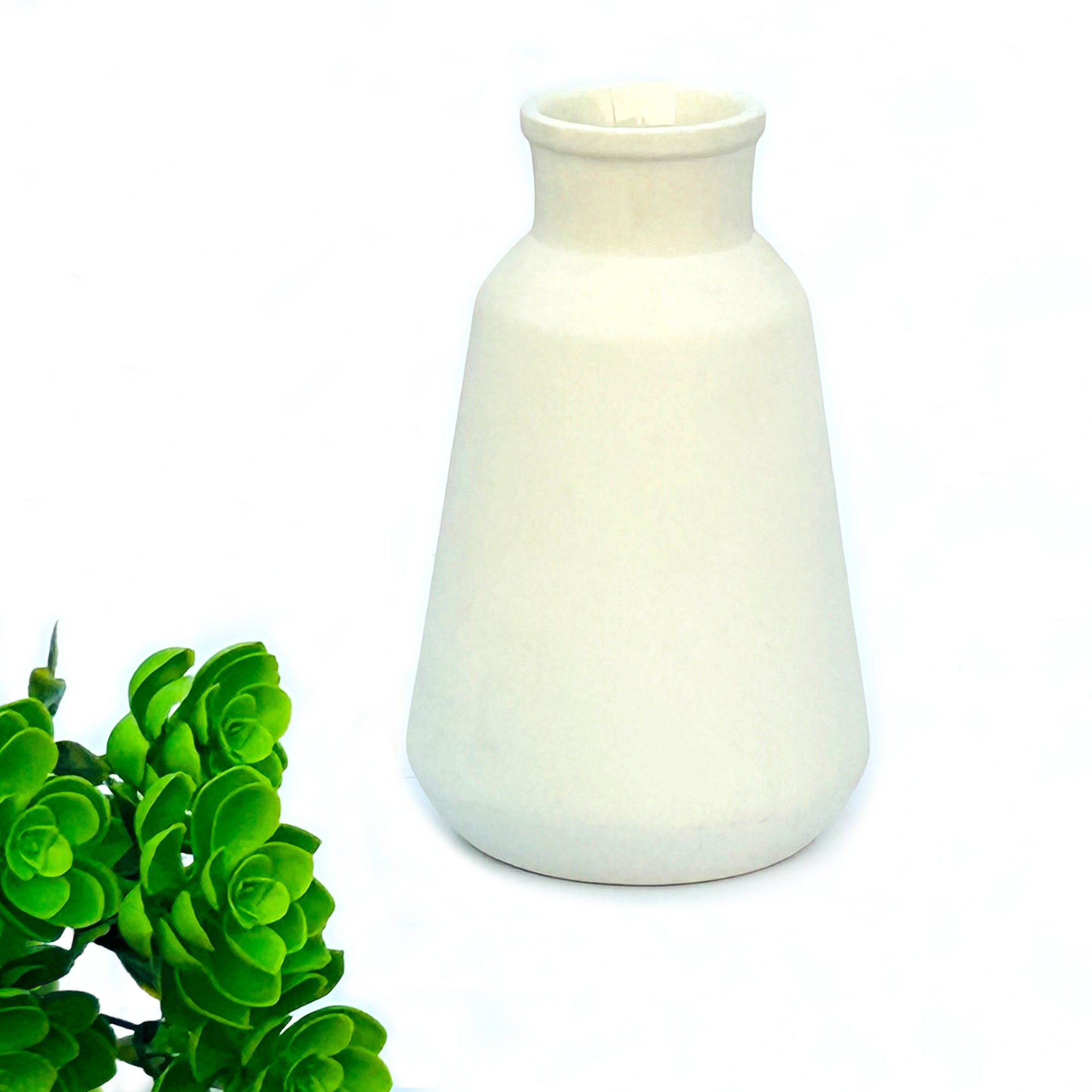 Textured Pattern Ceramic Vases for Home Decor White | SHILPWARE – Shilpware
